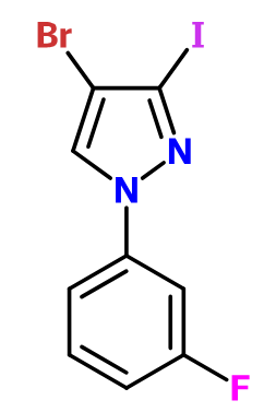 MC025134 4-Bromo-1-(3-fluoro-phenyl)-3-iodo-1H-pyrazole (image for) MC025134 4-Bromo-1-(3-fluoro-phenyl)-3-iodo-1H-pyrazole